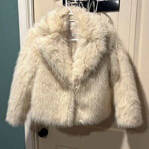 Women’s cream faux fur coat